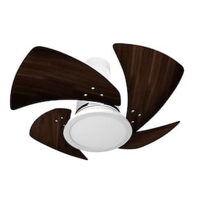 Ventilador De Teto Tornado Led Branco De Mdf Tabaco 110V