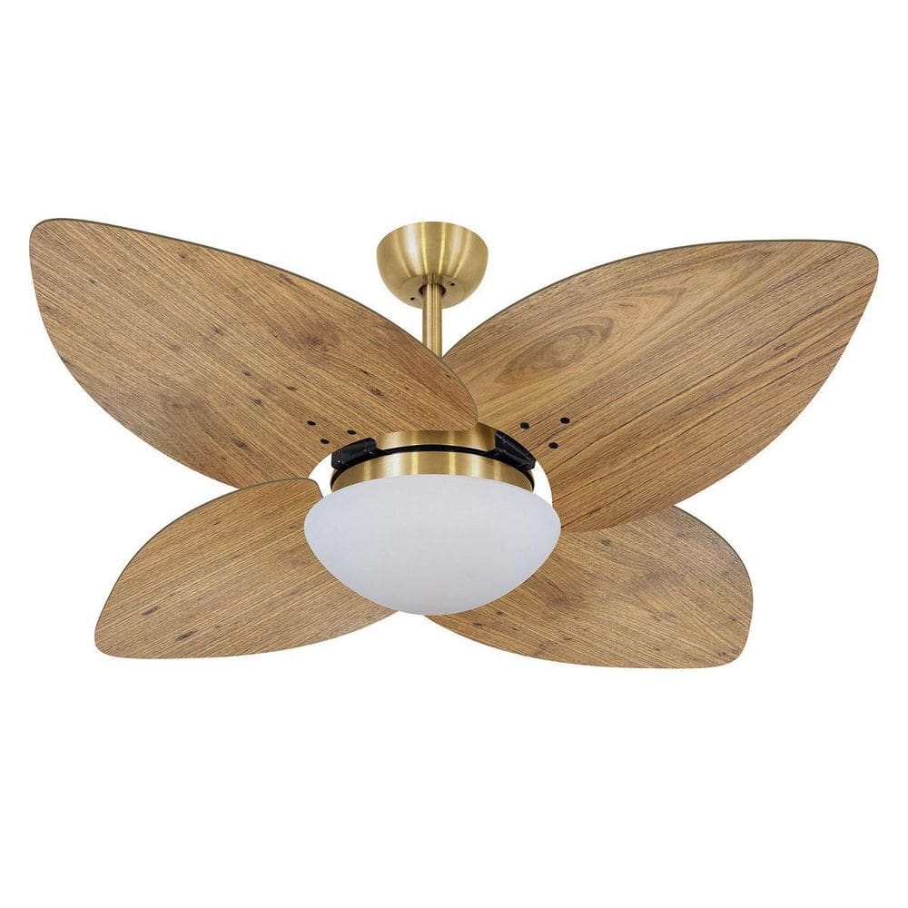 Ventilador De Teto Vd42 Dunamis Dourado Rádica Freijó 220V