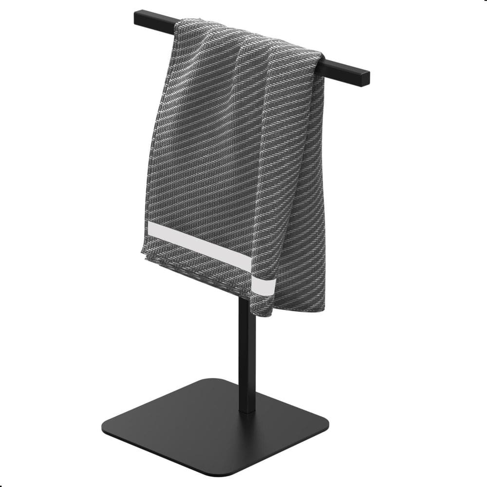 Porta Toalha Lavabo Preto Bancada Nice - Aço Inox 30cm