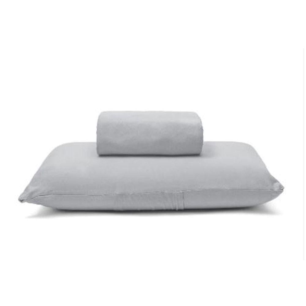 Jogo De Cama Buettner Solteiro Malha 100% Algodão Basic Liso 2 Peças Prata