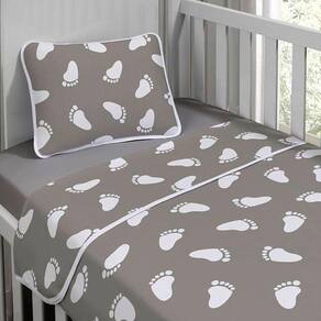 Jogo De Cama Tecebem Malha Mini Cama(montessoriana) Mia 3 Peças Cinza
