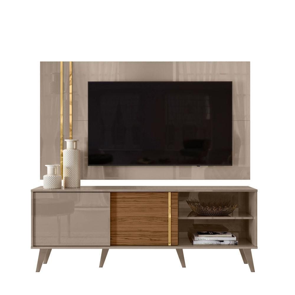 Rack Com Painel Para Até 65 2 Portas Cronos Madetec Calacata-off White