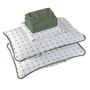 Jogo De Cama Tecebem Casal Malha 100% Algodão Estampado Hugo 4 Pçs Premium Oliva
