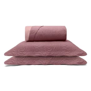 Kit Colcha Buettner Queen Microfibra 100% Poliéster Matelassê Sem Costura Metrópole Maya 3 Peças Rose
