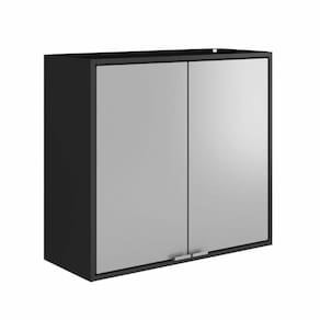 Armário Aéreo Multiúso Itatiaia Smart - 2 Portas - Preto C/cinza