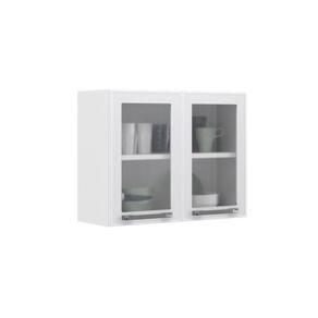 Armário Aéreo De Cozinha Branco 2 Portas Com Vidro New Premium