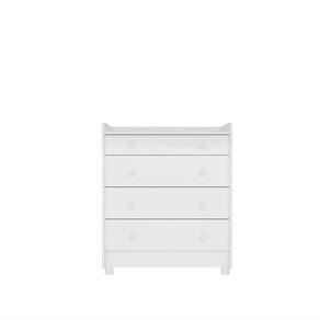 Cômoda Com Trocador e 4 Gavetas Encanto Feliz -Branco Branco - ÉdeCasaMóveis