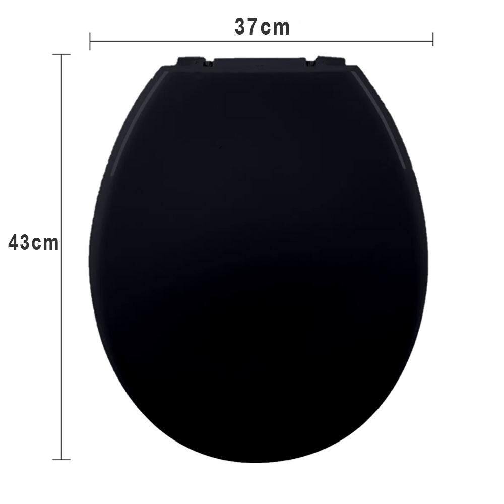 Assento Oval Almofadado Tas/As Slim Preto - Astra