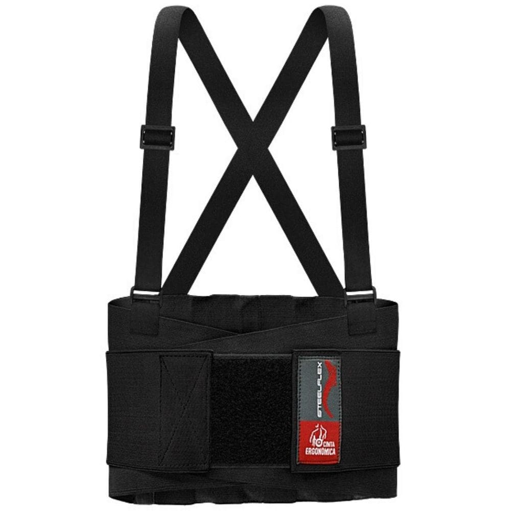 Cinta Ergonomica Lombar Steelflex Preta  Tamanho P