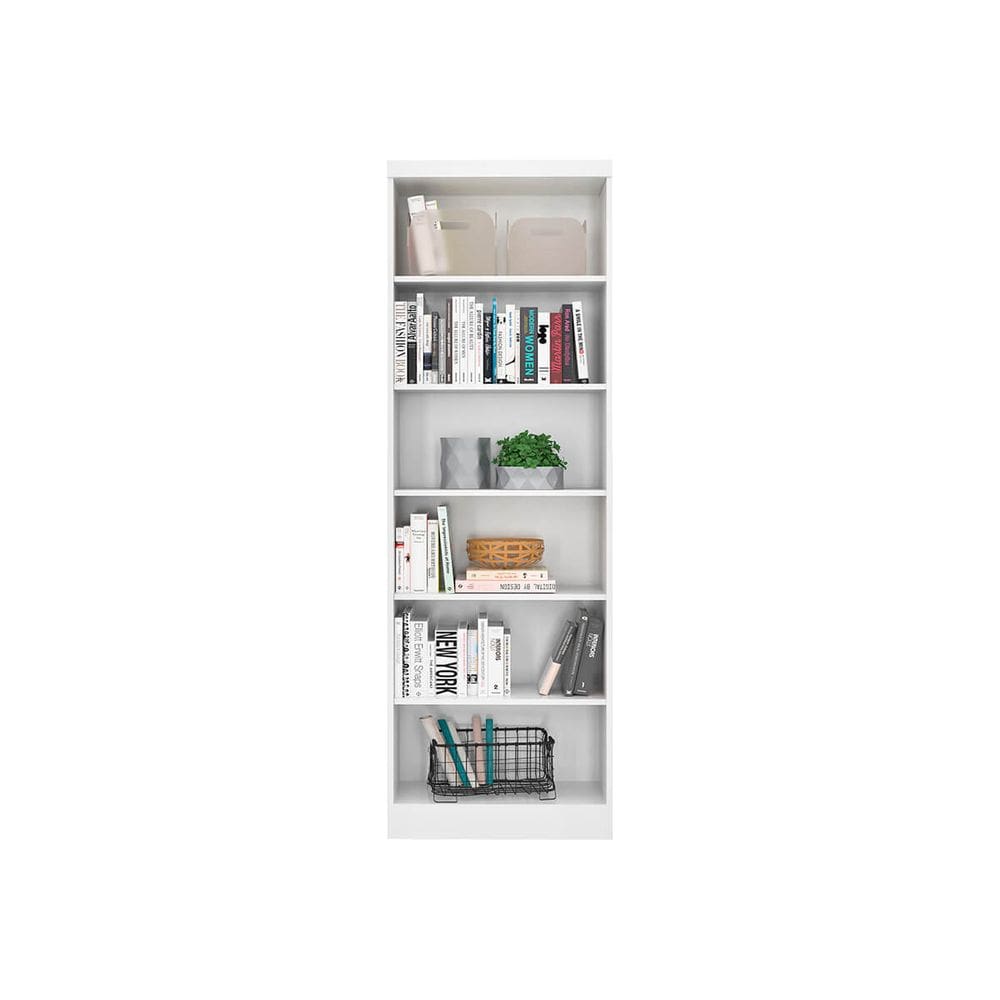 Estante Prateleira de Livro Multiuso 183 Altura Midria -Branco Branco - ÉdeCasaMóveis