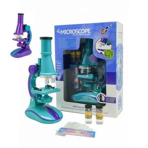 Microscopio Laboratorio Ciencias Luz Led 100x 200x 450x Infantil Acessorios Completo Roxo Tamanho: U
