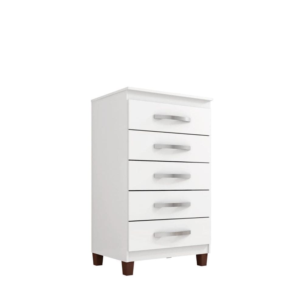 Cômoda Sapateira 5 Gavetas Luton - Branco Brilho - ÉdeCasaMóveis