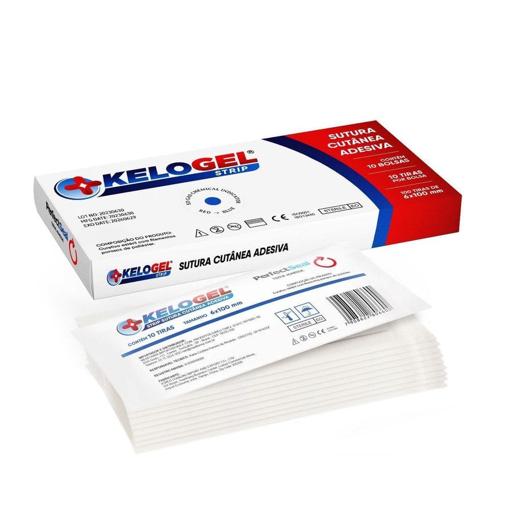 Tira Sutura Kelogel Strip 6Mmx100Mm Ponto 100 Tiras