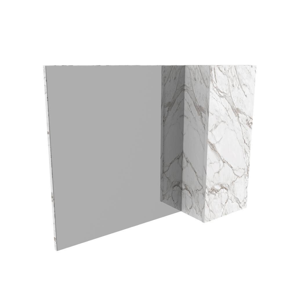 Espelheira para Banheiro 80cm com 1 Porta BN3602 Mármore Branco - Tecno