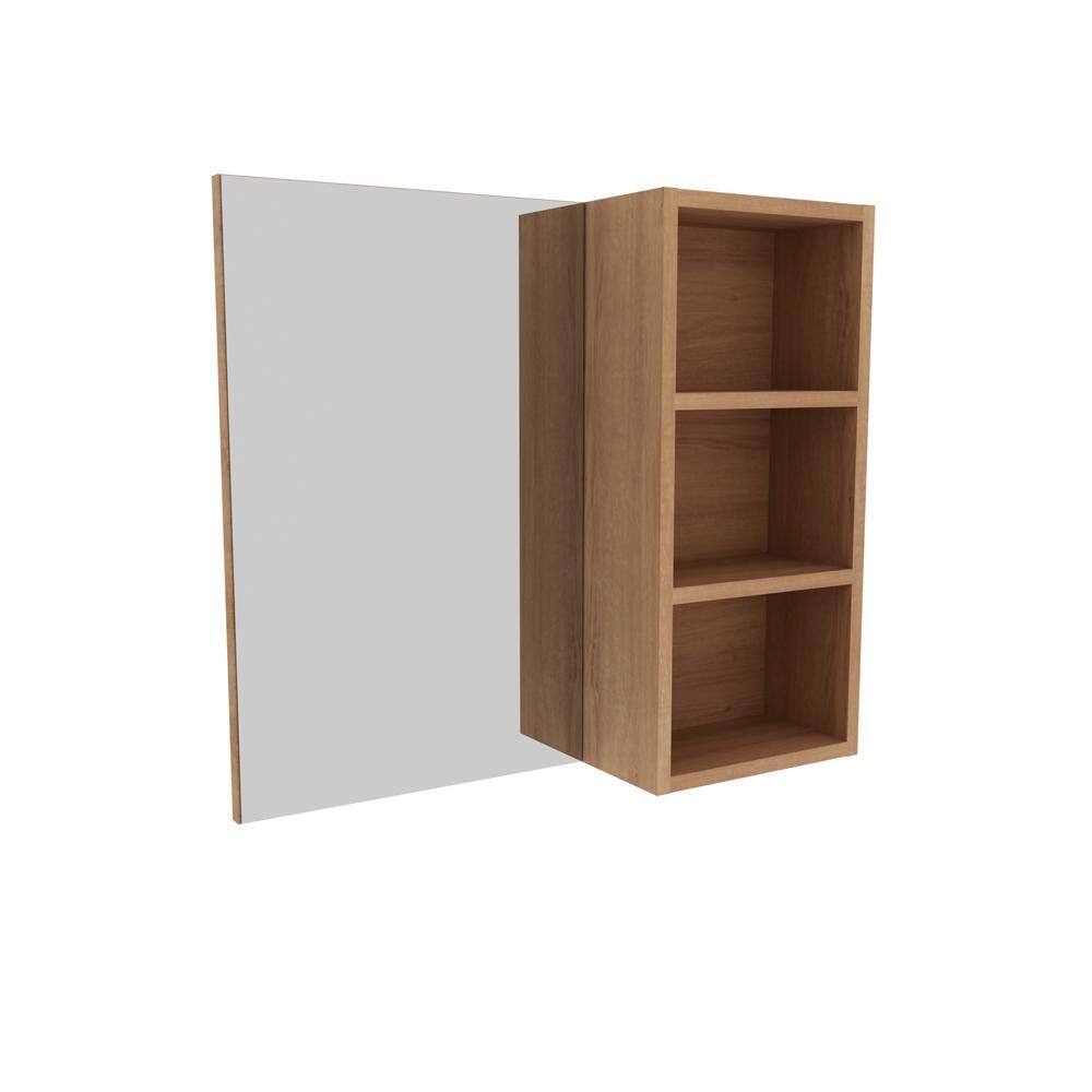 Espelheira Suspensa para Banheiro 60cm com 3 Nichos BN3609 Amêndoa - Tecno