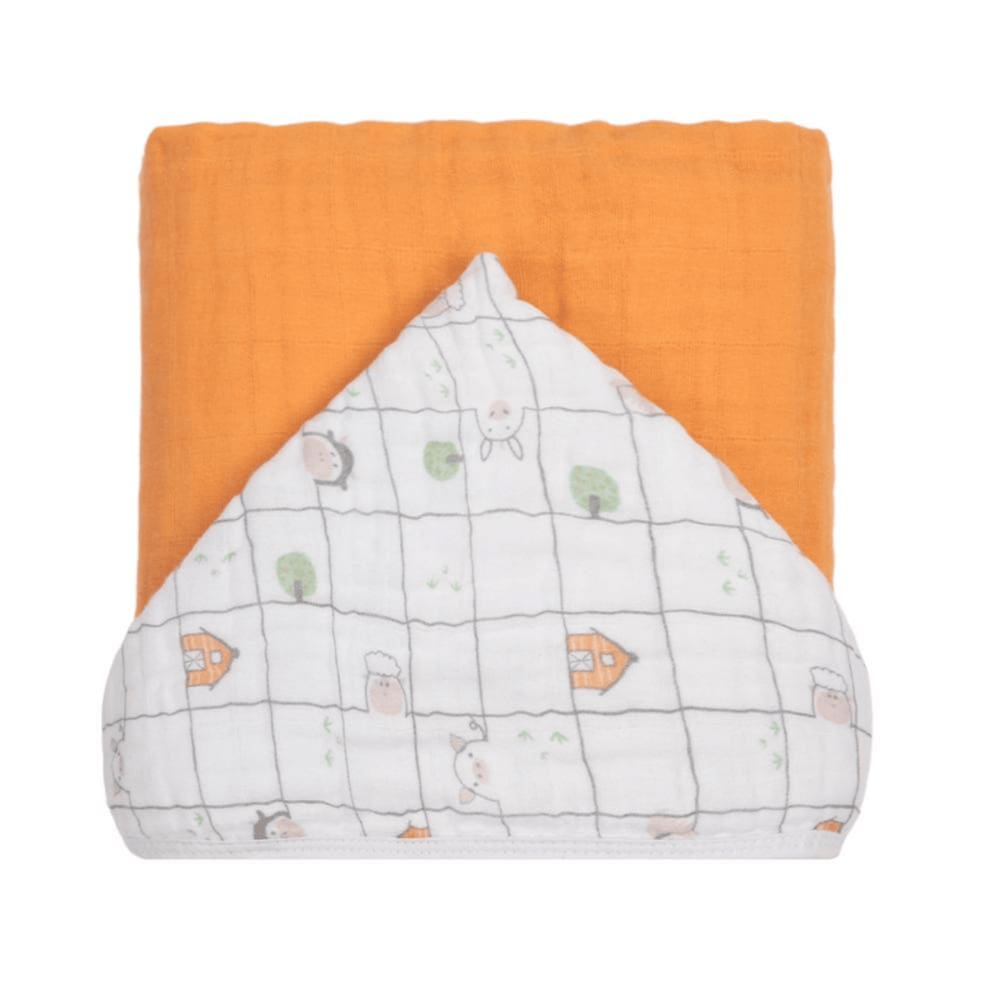 Toalha de Banho Soft Premium Liso com Capuz 90x70cm - Animais Xadrez - Papi