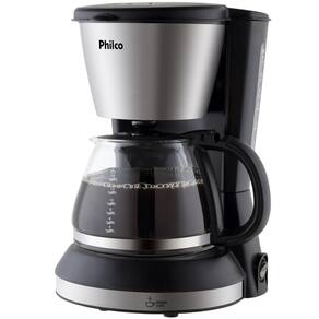 Cafeteira Eletrica 550W Philco 720ml 14 Xicaras Inox Preta 127V