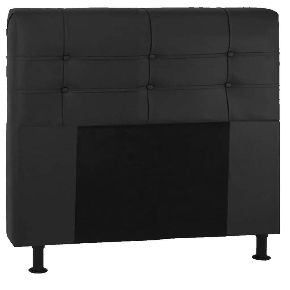 Cabeceira Casal Paris Suede Havaí Cor Preto