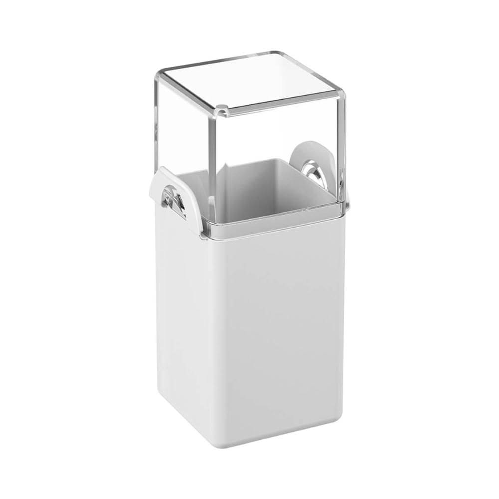 Paliteiro De Mesa 5x4x9cm Porta Palito de Dente Plástico Coza Cozy Branco Visor