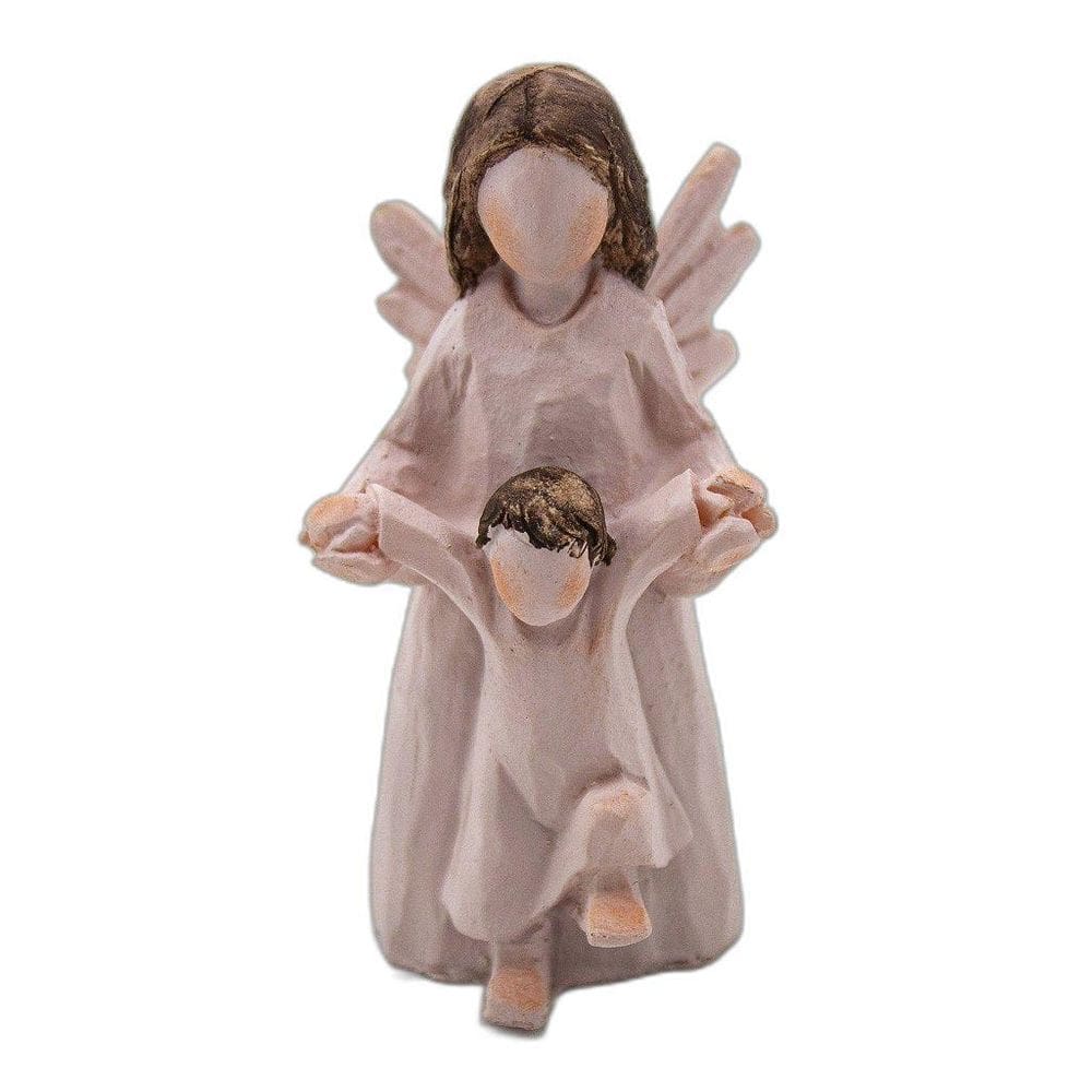 Kit 5 Imagens Anjo Da Guarda Com Menino Resina 6,5 Cm