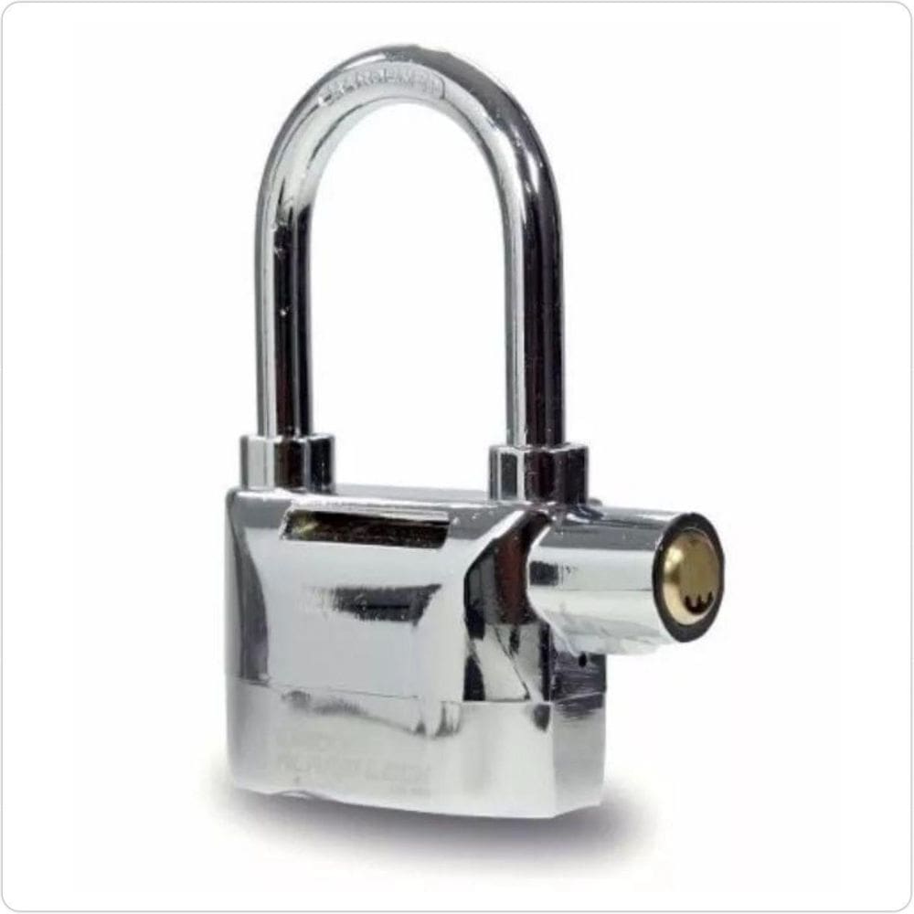 Cadeado Alarme Anti-Furto Prateado Sirene De 110Db