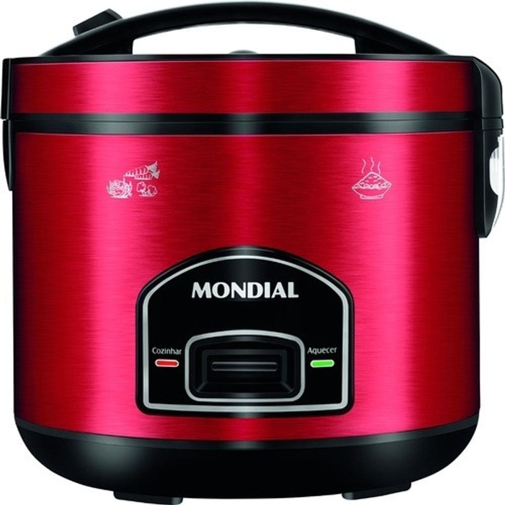 Panela Eletrica Mondial Inox Luxx Red 700W 127V Faz 10 Xicaras