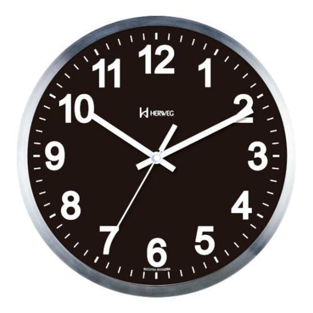 Relógio De Parede Aluminio Grande 36 Cm - Herweg-673179