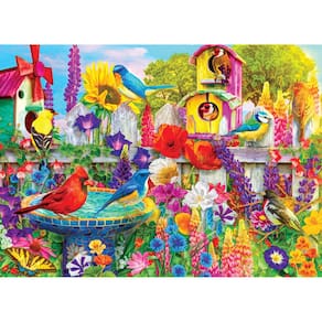 Quebra-cabeça RoseArt Kodak Premium Bird Bath Garden 1000 unidades