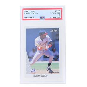 Cartão Colecionável Toynk MLB 1990 Leaf #220 Sammy Sosa RC PSA 10