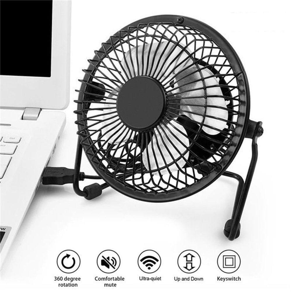Ventilador Em Metal De Mesa Notebook Mini Circulador Ar Usb Potente Casa Carro Articulavel Silencioso Portatil