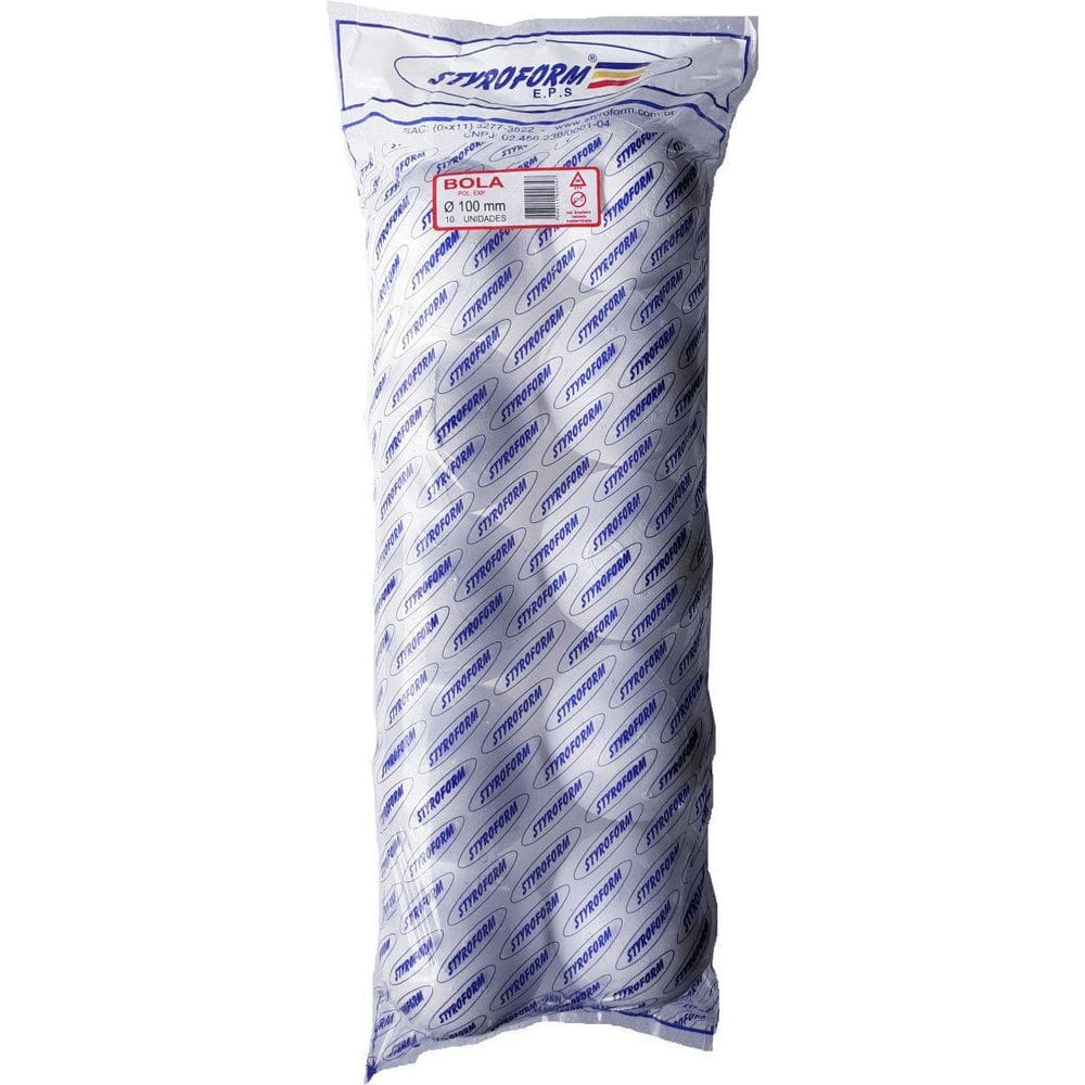 Bola De Isopor  Eps  100Mm Pacote Com 10 Bolinhas