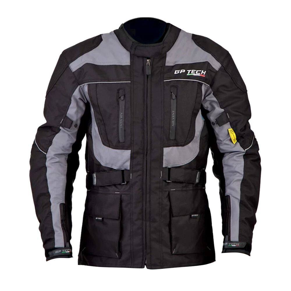 Jaqueta Gp Tech Explorer C/ Proteções Preto/Cinza