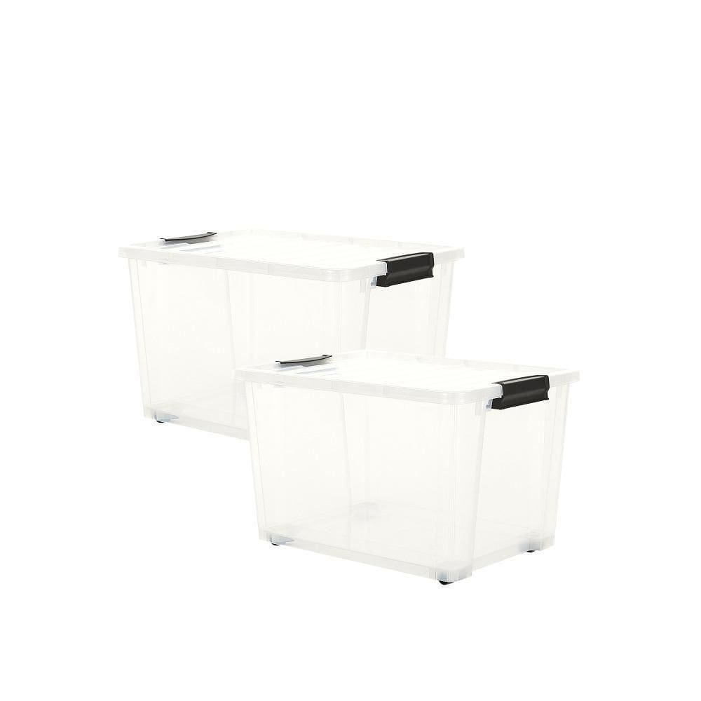 Kit 2 Organizadores Life Box 40 Lt - Trânslúcida Branca