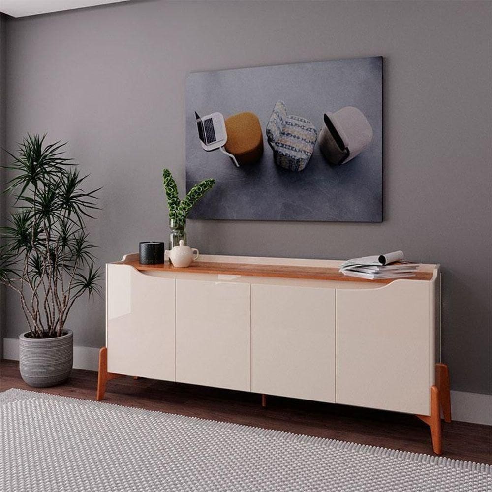Aparador Para Sala Buffet Ambiente Studio Off White Nature - Imcal