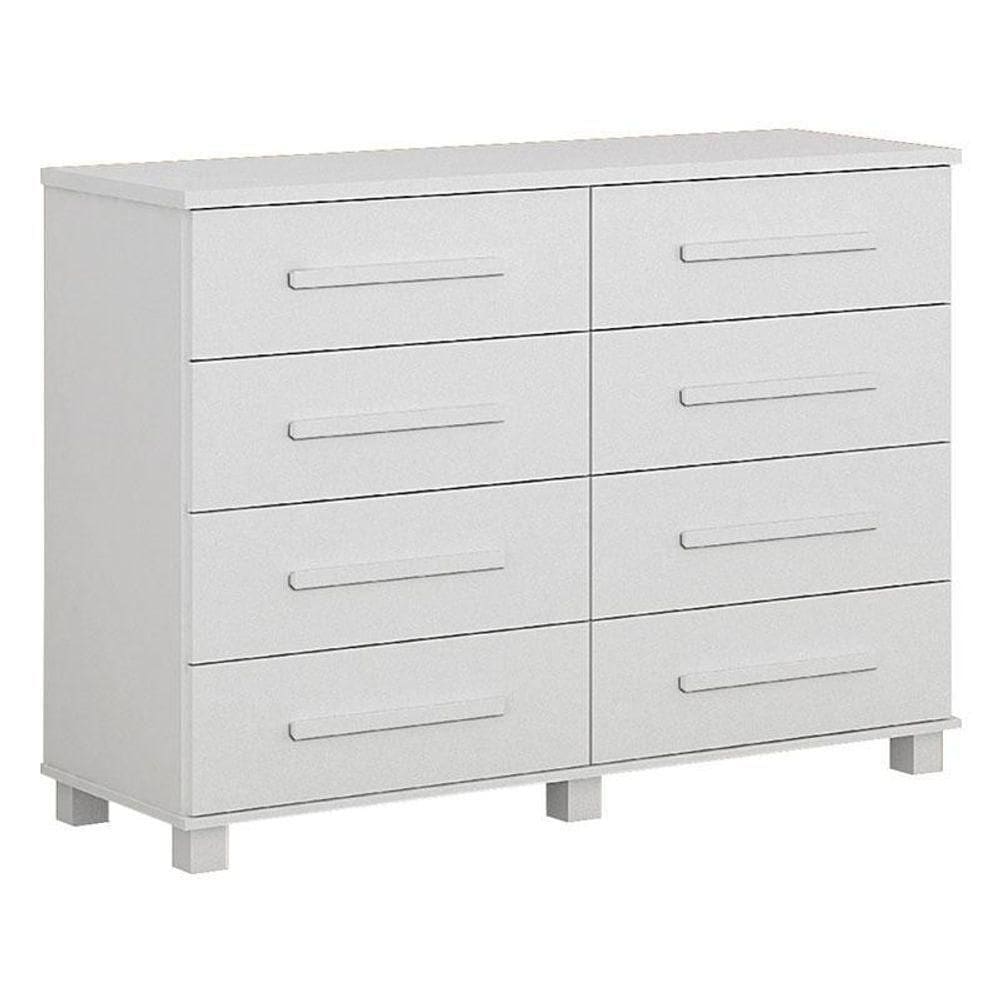 Cômoda San Marino 8 Gavetas Branco ? Leifer Móveis