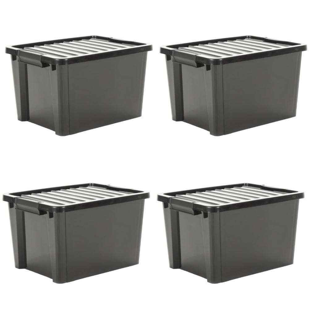 Kit 4 Organizadores Life Box 70 Lt - Preta Preta