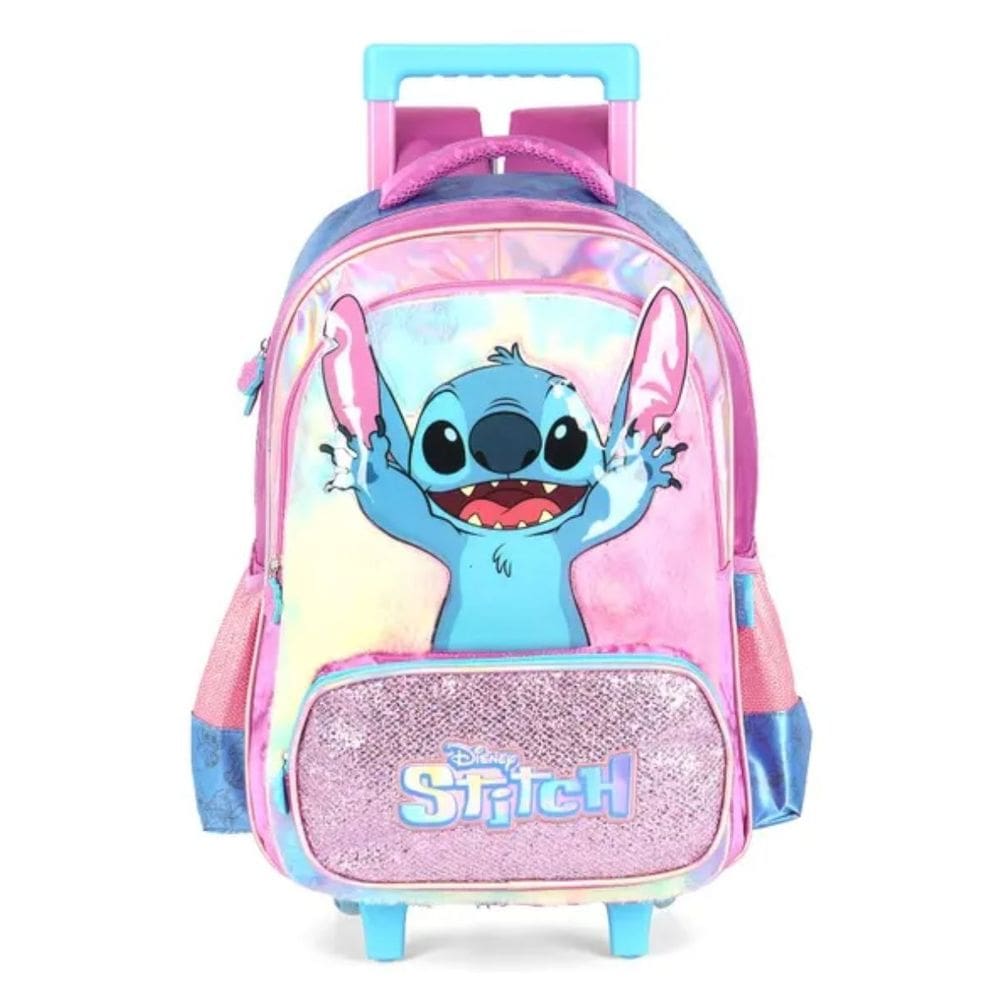 Mochila de Costas e Rodinha Luxcel Escolar Stitch Roxo IC42412SC2800UN