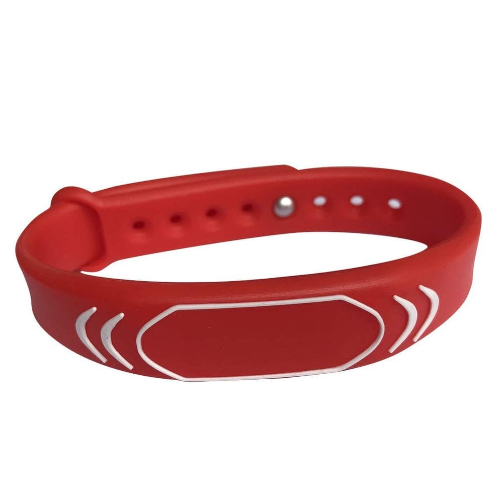 Pulseira Rfid De 13.56Mhz Silicone Ajustavel - Cor Vermelho