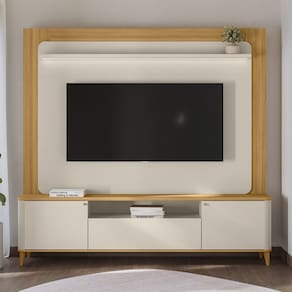 Estante Home para TV até 70 Polegadas com LED 3 Portas com Pés Munique Linea Brasil