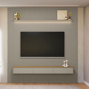 Painel Ripado para TV até 85 Polegadas 3 Portas Modular 2.6 Linea Brasil