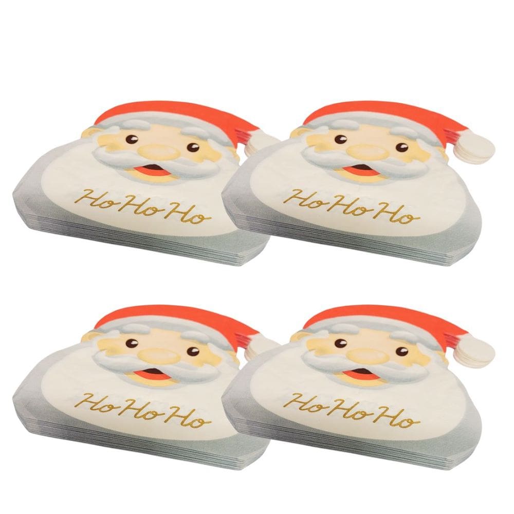 Kit 4 Pacotes Guardanapo Natal Papai Noel 20 Folhas Duplas 16cm - Magizi