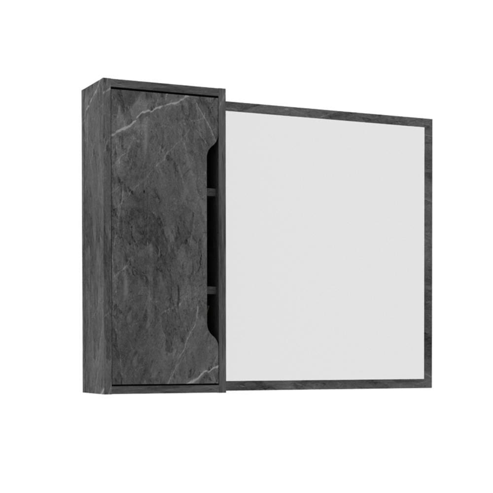 Espelheira para Banheiro BN3645 com 1 Porta 80x60cm Mármore Lunar - Tecno