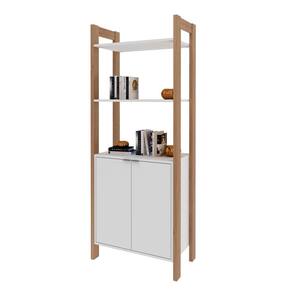 Armário Alto Multiuso com 2 Portas AZ 1009 Amêndoa/Branco - Tecno