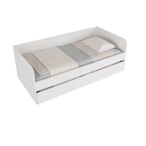 Bicama Solteiro Estilo Sofá com Auxiliar CM8032 Branco - Tecno