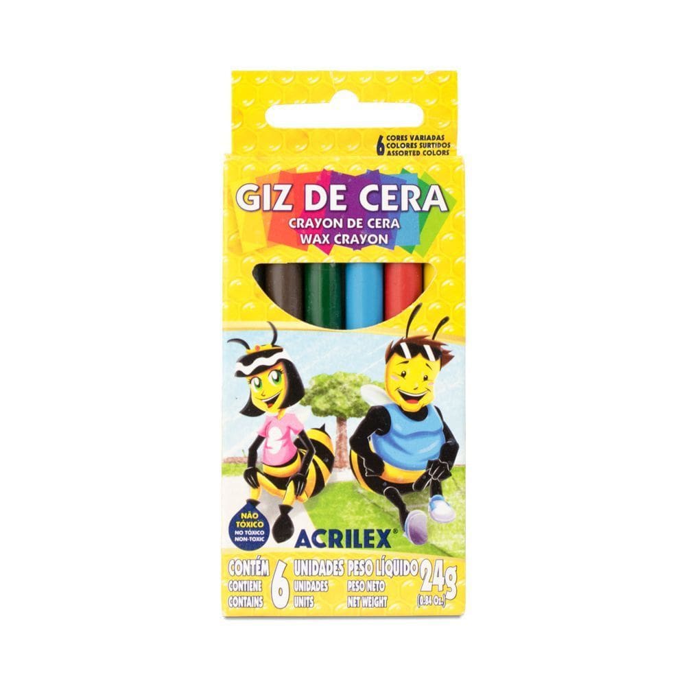 Giz de Cera c/6 Cores - Acrilex