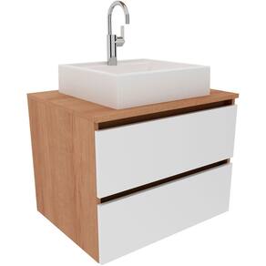 Gabinete de Banheiro 60 cm 2 Gavetas com Cuba Joana