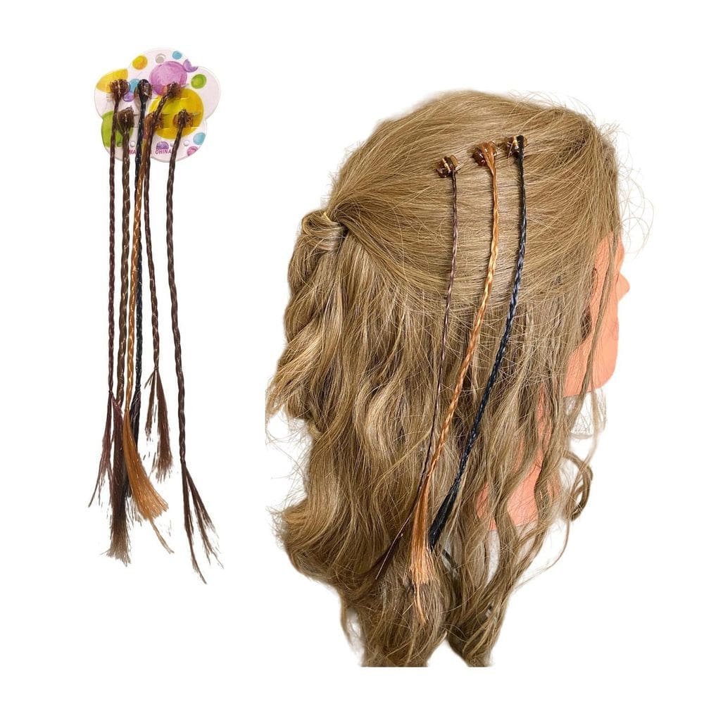 Kit 6 Un Mechas Com Mini Piranha Aplique De Cabelo Infantil