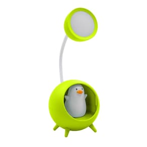 Luminaria De Mesa Decorativa USB Portatil Articulavel Abajur P/ Leitura Estudo Patinho Cor:Verde