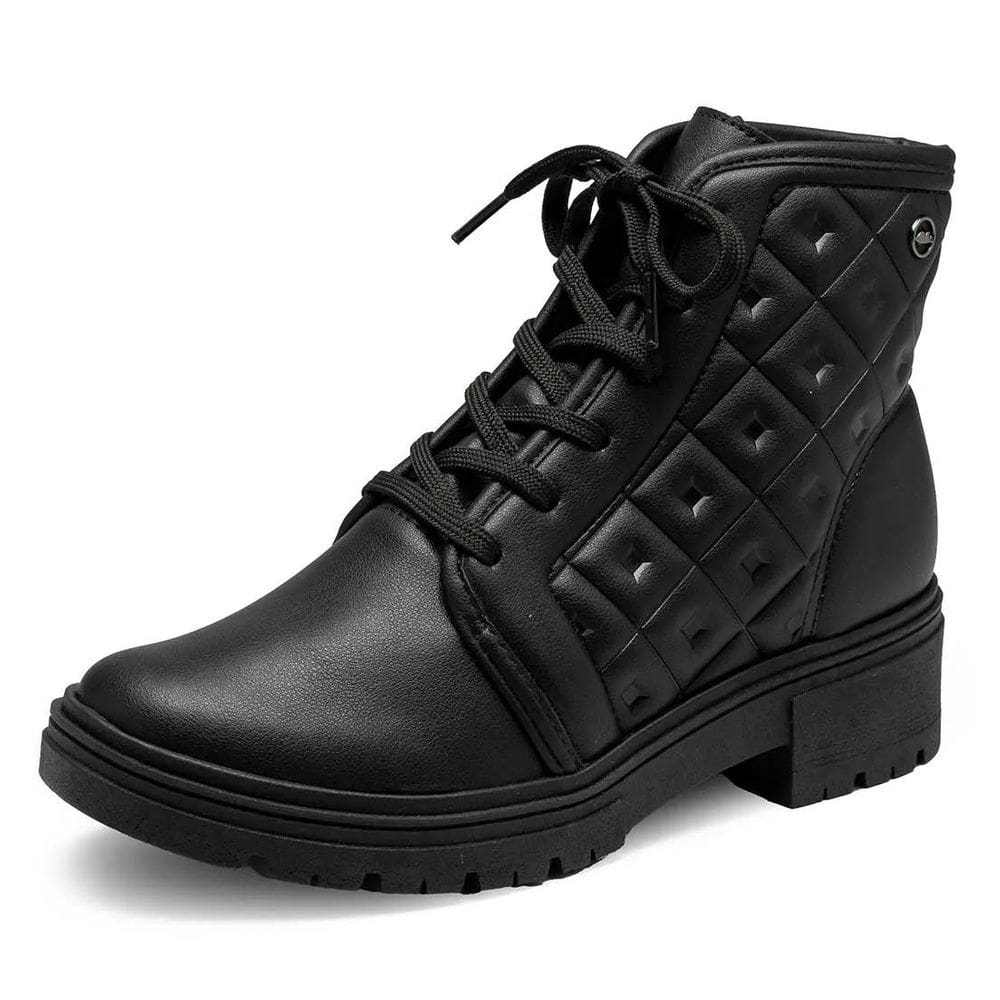 Bota Coturno Feminina Cadarço Fácil Calce Cano Curto Dakota
