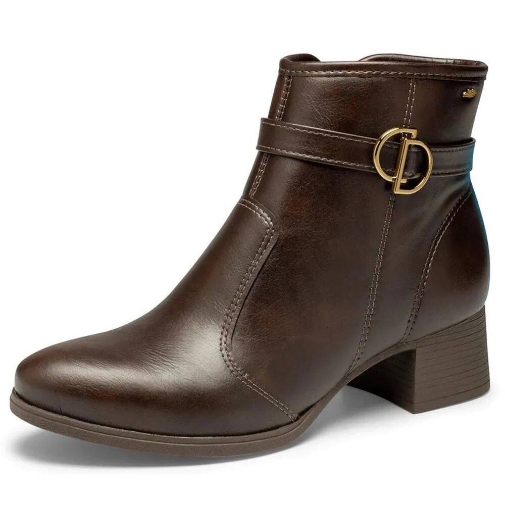Bota Feminina Salto Bloco Cano Baixo Moderna Conforto Dakota